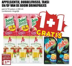 MCD Supermarkt APPELSIENTJE, DUBBELFRISSS, TAKSI EN/OF VAN DE BOOM DRINKPAKJES aanbieding