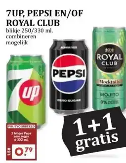 MCD Supermarkt 7UP, PEPSI EN/OF ROYAL CLUB aanbieding