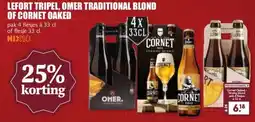 MCD Supermarkt LEFORT TRIPEL, OMER TRADITIONAL BLOND OF CORNET OAKED aanbieding