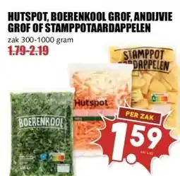 MCD Supermarkt HUTSPOT, BOERENKOOL GROF, ANDIJVIE GROF OF STAMPPOTAARDAPPELEN aanbieding