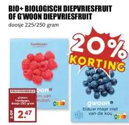 MCD Supermarkt BIO+BIOLOGISCH DIEPVRIESFRUIT OF G'WOON DIEPVRIESFRUIT aanbieding