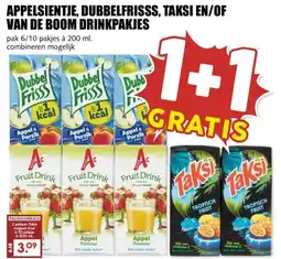MCD Supermarkt APPELSIENTJE, DUBBELFRISSS, TAKSI EN/OF VAN DE BOOM DRINKPAKJES aanbieding