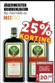 MCD Supermarkt JÄGERMEISTER KRUIDENLIKEUR aanbieding