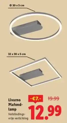 Lidl Livarno Plafond- lamp aanbieding