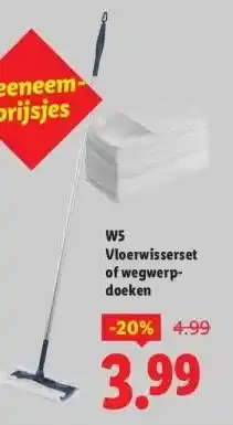 Lidl W5 Vloerwisserset of wegwerp- doeken aanbieding