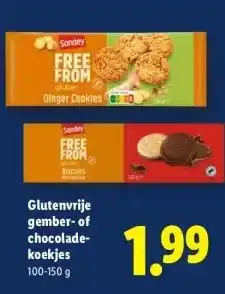 Lidl Glutenvrije gember-of chocolade- koekjes aanbieding