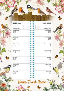 Intratuin Plenty Gifts kalender birds sitting 2026 34 x 34 cm aanbieding