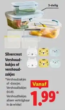 Lidl Silvercrest Vershoud- bakjes of vershoud-zakjes aanbieding