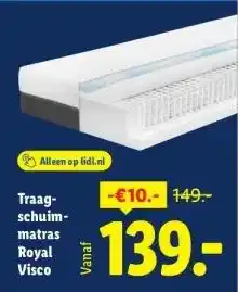 Lidl Traag- schuim- matras Royal Visco aanbieding