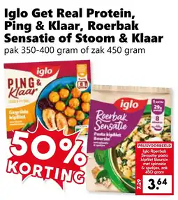 CoopCompact Iglo Get Real Protein, Ping & Klaar, Roerbak Sensatie of Stoom & Klaar aanbieding