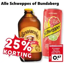 CoopCompact Alle Schweppes of Bundaberg aanbieding