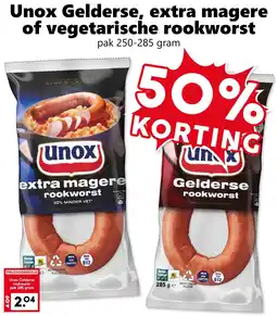 CoopCompact Unox Gelderse, extra magere of vegetarische rookworst aanbieding
