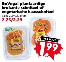 Coop GoVega! plantaardige krokante schnitzel of vegetarische kaasschnitzel aanbieding