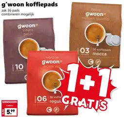 Coop g'woon koffiepads aanbieding
