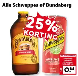 Coop Alle Schweppes of Bundaberg aanbieding