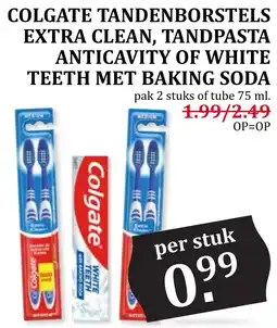 Coop COLGATE TANDENBORSTELS EXTRA CLEAN, TANDPASTA ANTICAVITY OF WHITE TEETH MET BAKING SODA aanbieding