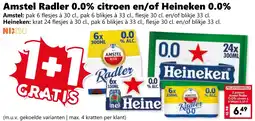 Coop Amstel Radler 0.0% citroen en/of Heineken 0.0% aanbieding