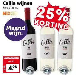 Coop Callia wijnen aanbieding