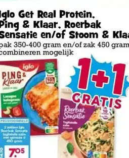 Boon`s Markt Iglo Get Real Protein, Ping & Klaar, Roerbak Sensatie en/of Stoom & Klaar aanbieding