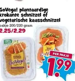 Boon`s Markt GoVega! plantaardige krokante schnitzel of vegetarische kaasschnitzel aanbieding