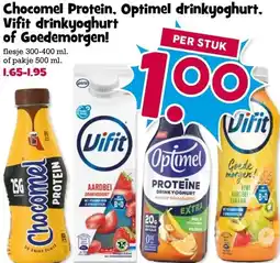 Boon`s Markt Chocomel Protein, Optimel drinkyoghurt, Vifit drinkyoghurt of Goedemorgen! aanbieding