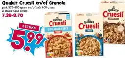 Boon`s Markt Quaker Cruesli en/of Granola aanbieding