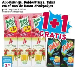 Boon`s Markt Appelsientje, DubbelFrisss, Taksi en/of van de Boom drinkpakjes aanbieding