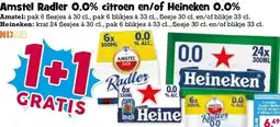 Boon`s Markt Amstel Radler 0.0% citroen en/of Heineken 0.0% aanbieding