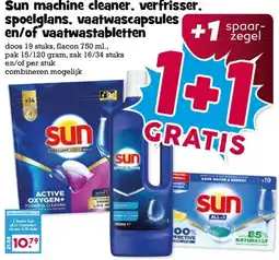Boon`s Markt Sun machine cleaner, verfrisser, spoelglans, vaatwascapsules en/of vaatwastabletten aanbieding