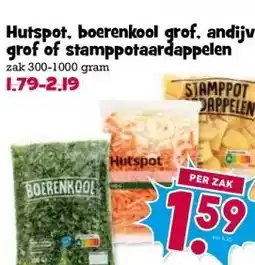Boon`s Markt Hutspot, boerenkool grof. andijvie grof of stamppotaardappelen aanbieding