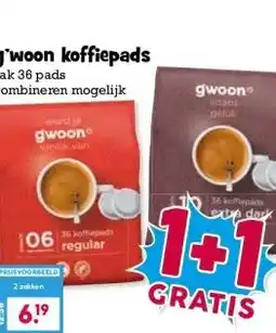 Boon`s Markt g'woon koffiepads aanbieding