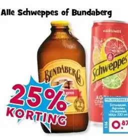 Boon`s Markt Alle Schweppes of Bundaberg aanbieding