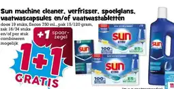 Boon`s Markt Sun machine cleaner, verfrisser, spoelglans. vaatwascapsules en/of vaatwastabletten aanbieding