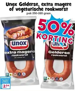 Boon`s Markt Unox Gelderse, extra magere of vegetarische rookworst aanbieding