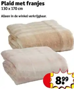 Kruidvat Plaid met franjes aanbieding