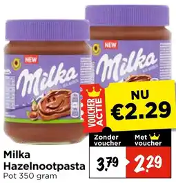 Vomar Voordeelmarkt Milka Hazelnootpasta aanbieding