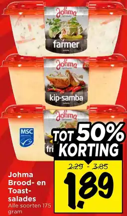 Vomar Voordeelmarkt Johma Brood en Toastsalades aanbieding