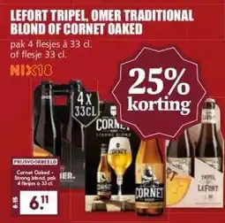 MCD Supermarkt LEFORT TRIPEL, OMER TRADITIONAL BLOND OF CORNET OAKED aanbieding