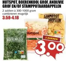 MCD Supermarkt HUTSPOT, BOERENKOOL GROF, ANDIJVIE GROF EN/OF STAMPPOTAARDAPPELEN aanbieding
