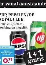 Boon`s Markt 7UP, PEPSI EN/OF ROYAL CLUB aanbieding