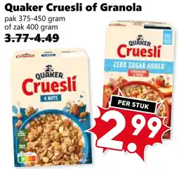 CoopCompact Quaker Cruesli of Granola aanbieding