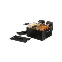 Amazon Princess 183028 Dubbele Frituurpan Black – Koude Zone – Veiligheidsfilter – Inhoud 2 x 3 liter aanbieding