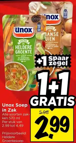 Vomar Voordeelmarkt Unox Soep in Zak aanbieding