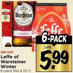 Vomar Voordeelmarkt Leffe of Warsteiner Winter aanbieding