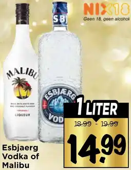 Vomar Voordeelmarkt Esbjaerg Vodka of Malibu aanbieding