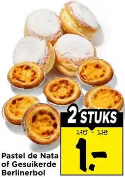 Vomar Voordeelmarkt Pastel de Nata of Gesuikerde Berlinerbol aanbieding