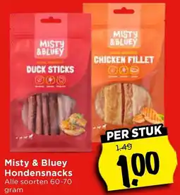 Vomar Voordeelmarkt Misty & Bluey Hondensnacks aanbieding