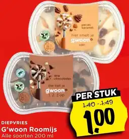Vomar Voordeelmarkt G'woon Roomijs aanbieding