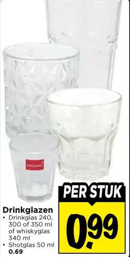 Vomar Voordeelmarkt Drinkglazen aanbieding