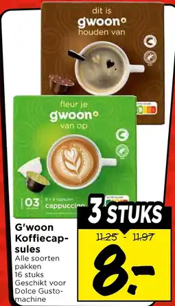 Vomar Voordeelmarkt G'woon Koffiecapsules aanbieding